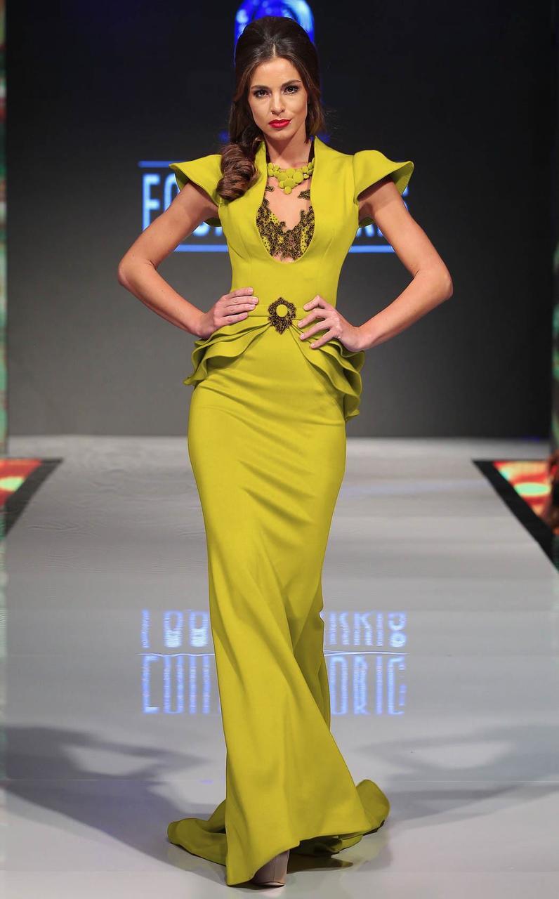 MNM Couture - 2295 Bell Cap Sleeve Peplum Sheath Gown Evening Dresses