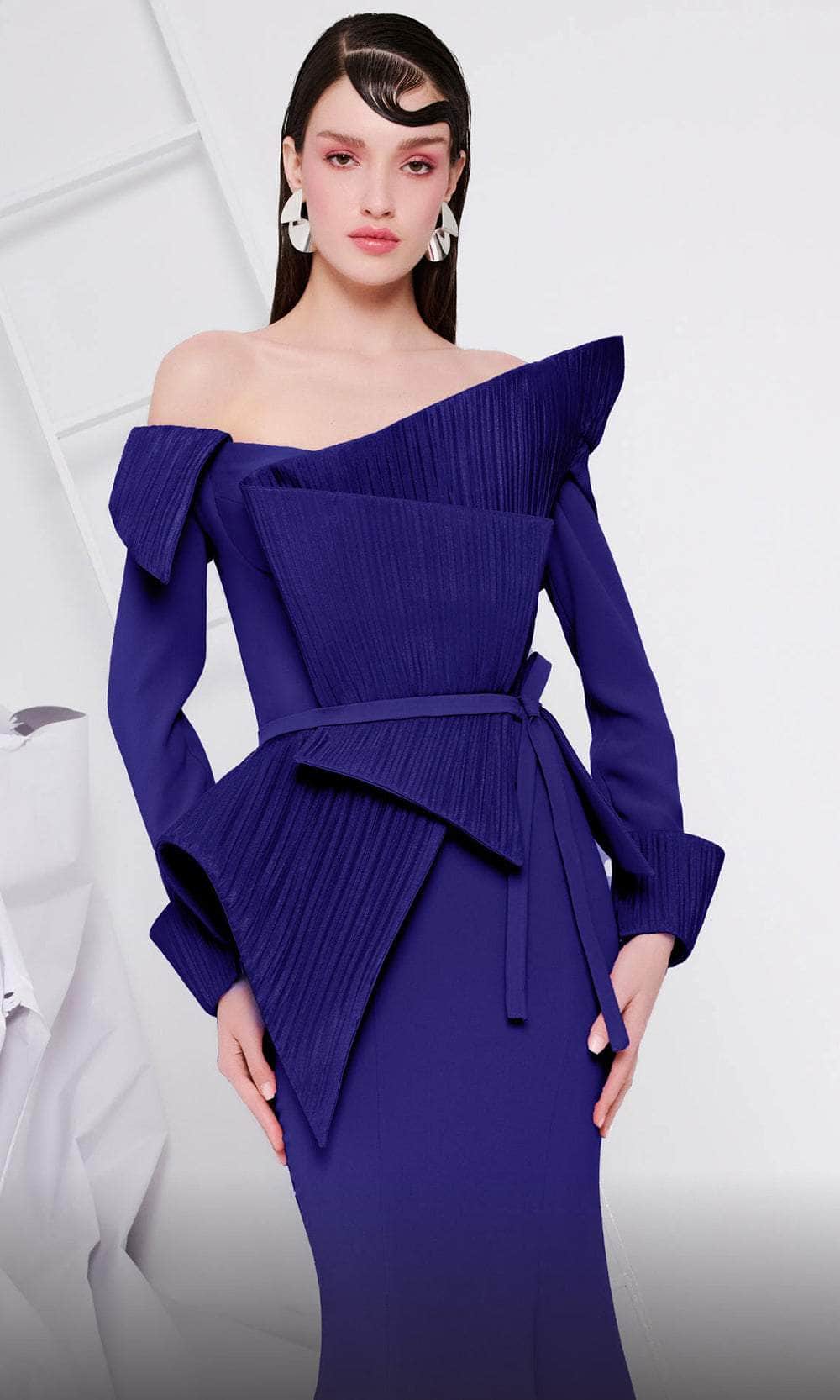 MNM Couture F02846 - Draped Off Shoulder Evening Gown Mother of the Bride Dresses 4 /