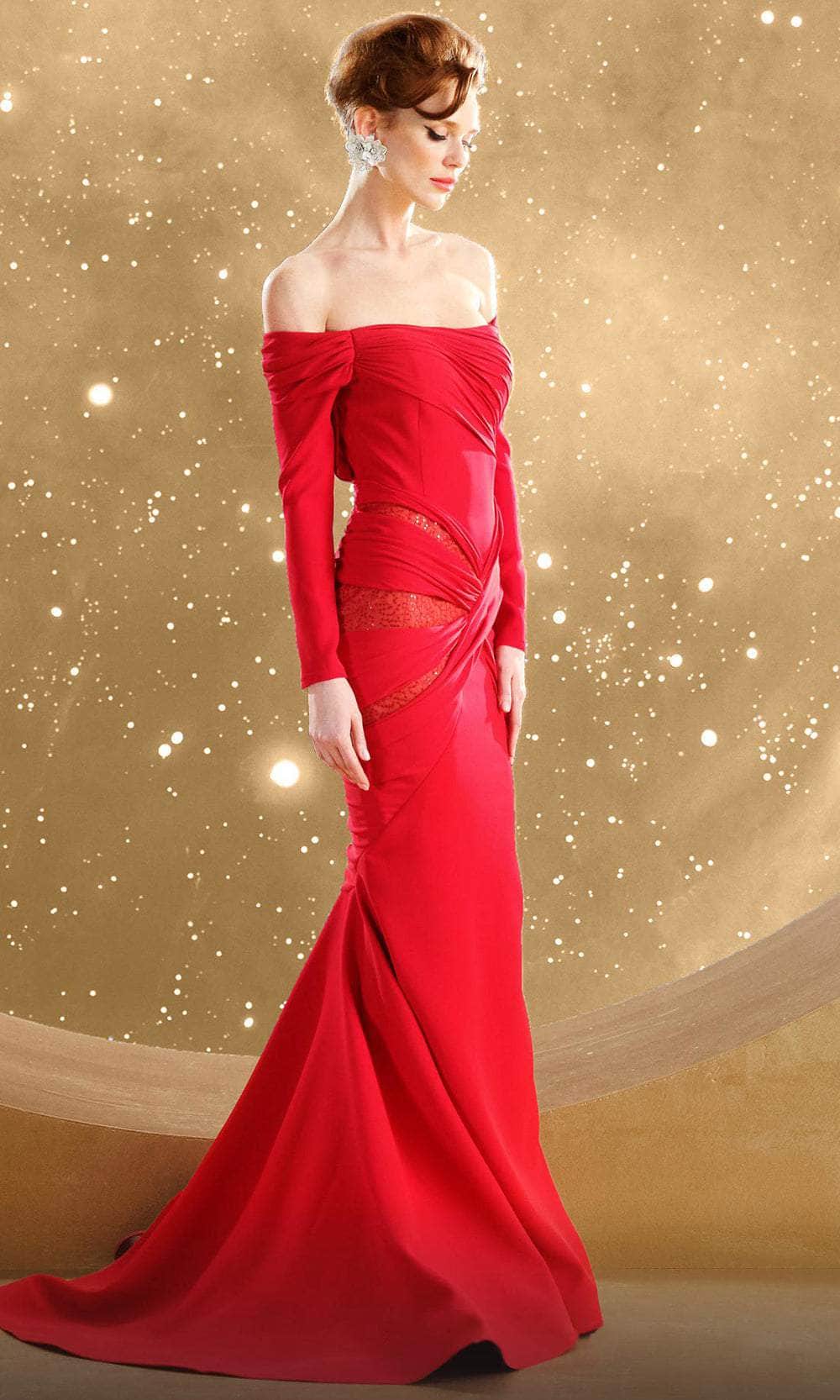 MNM Couture F02848 - Ruched Mermaid Evening Gown Mother of the Bride Dresses 4 /