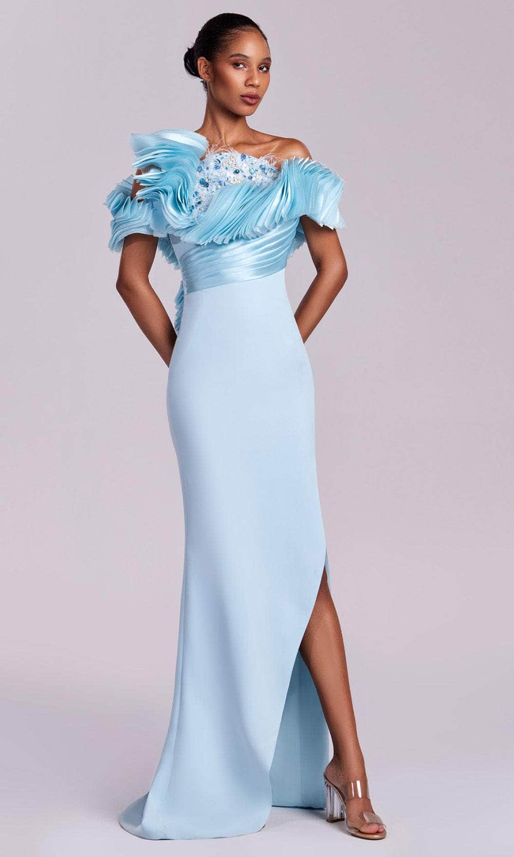 MNM Couture G1807 - Long Organza Sheath Dress