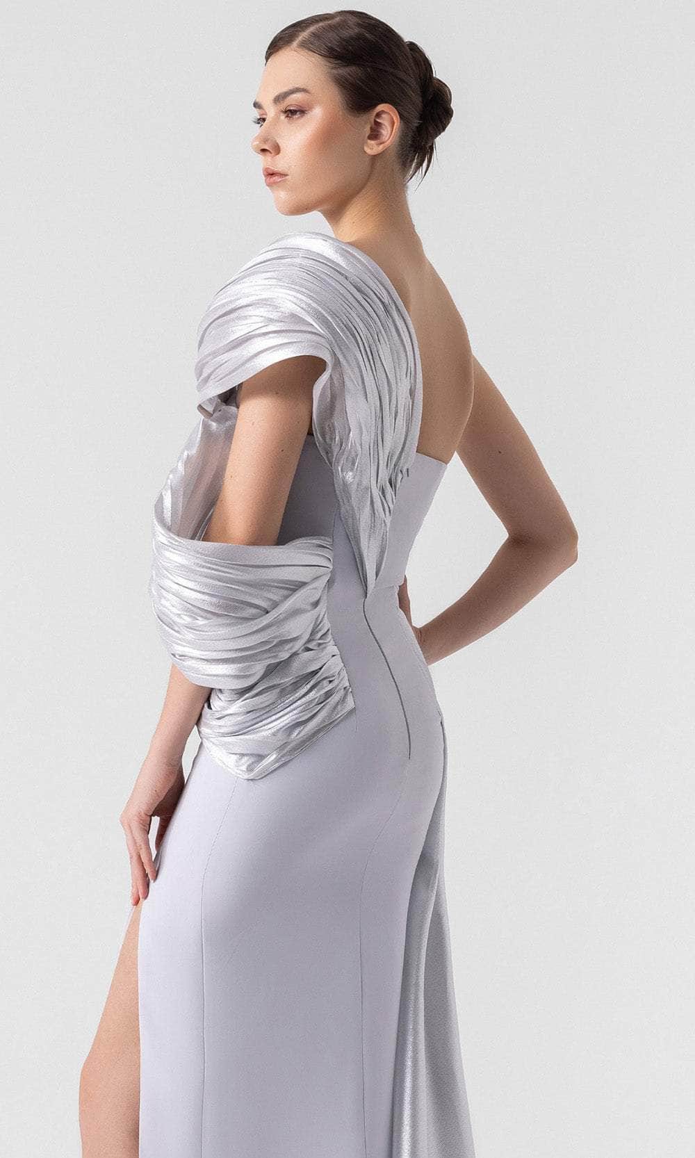 MNM Couture G1907 - Structured Sheath Gown with Slit Evening Dresses