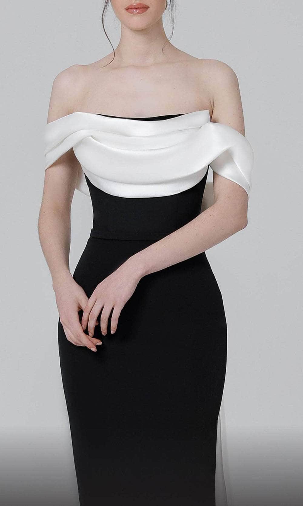 MNM COUTURE N0456 - Draped Off Shoulder Evening Dress Evening Dresses