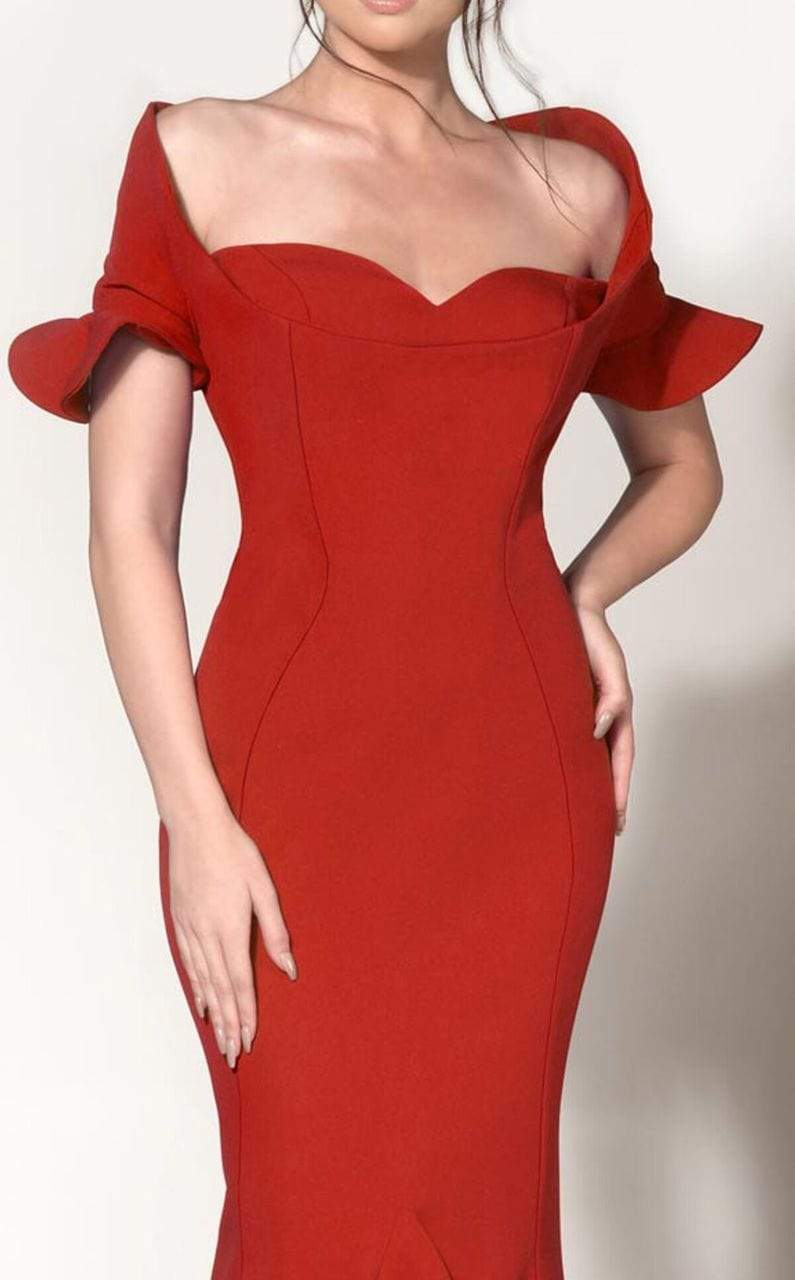 MNM Couture - Ruffle Accented Mermaid Dress 2144A Formal Gowns