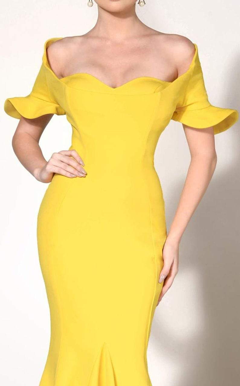 MNM Couture - Ruffle Accented Mermaid Dress 2144A Formal Gowns