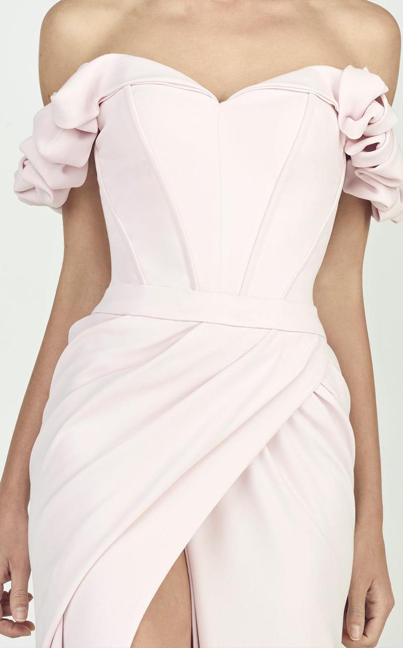 MNM Couture - Ruffled Off-Shoulder Sleeve Sheath Dress G0665 Special Occasion Dress