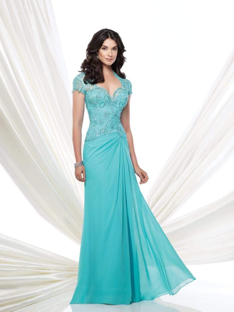 Montage by Mon Cheri - 115974 Dress Special Occasion Dress 4 / Dark Aqua
