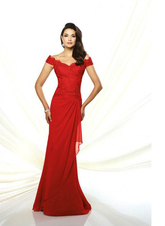 Montage by Mon Cheri - 116937W Dress Special Occasion Dress 16W / Red