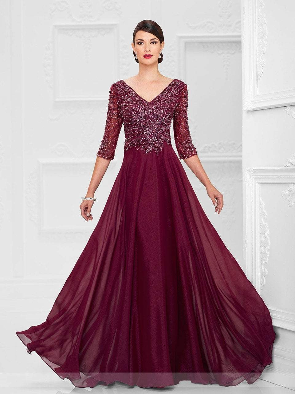 Montage by Mon Cheri - 116950 Dress Mother of the Bride Dresses 4 / Wine