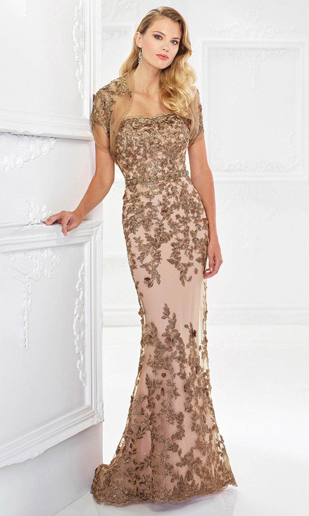 Montage by Mon Cheri - 118961 Strapless Lace Sheath Gown Mother of the Bride Dresses