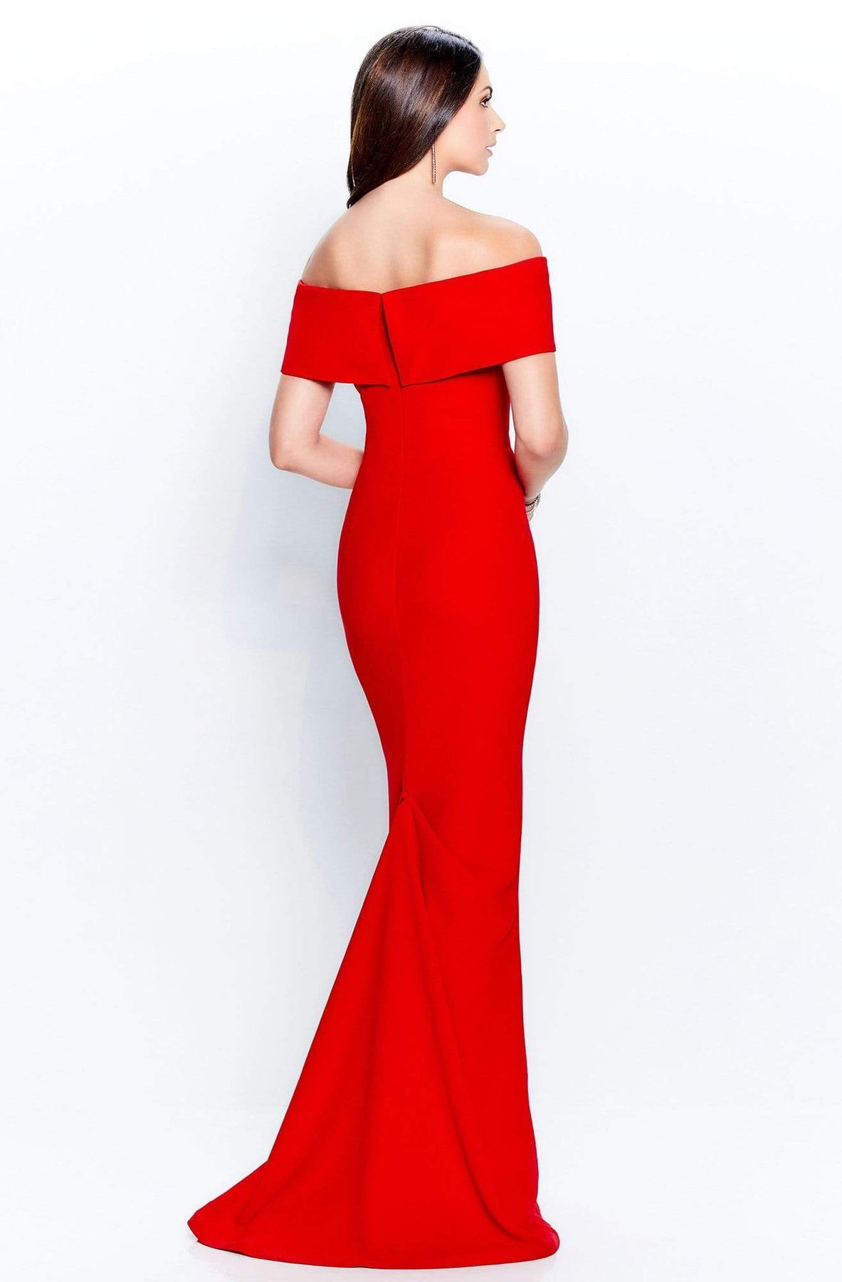 Montage by Mon Cheri - 120905 Off Shoulder Brooch Accent Sheath Gown Formal Gowns