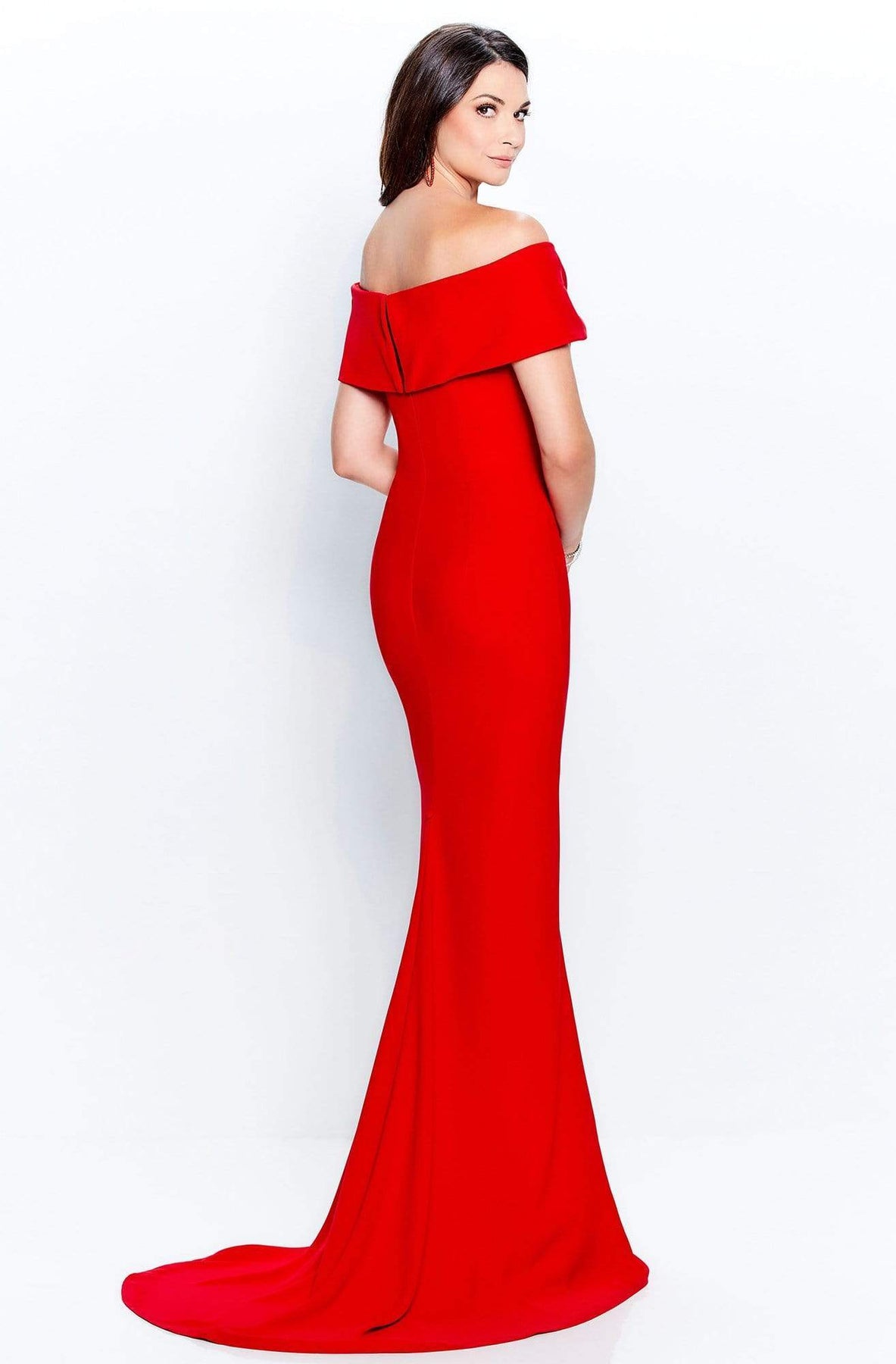 Montage by Mon Cheri - 120905 Off Shoulder Brooch Accent Sheath Gown Formal Gowns