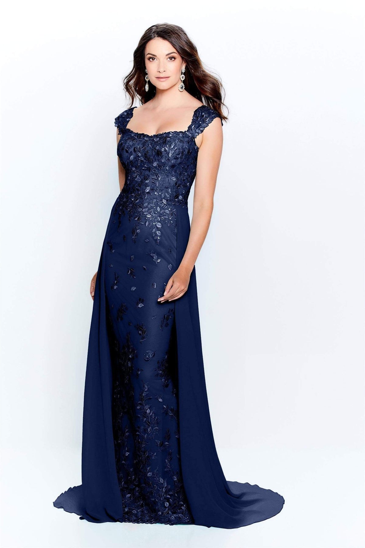 Montage by Mon Cheri - 120909 Sequined Lace Sweetheart Dress Mother of the Bride Dresses 4 / Blue Willow