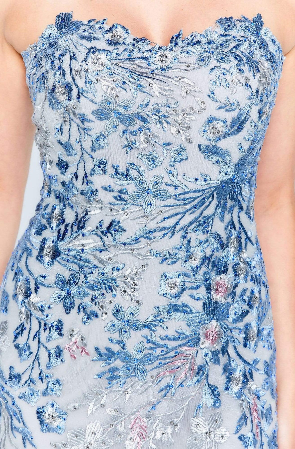 Montage by Mon Cheri - 120911 Embroidered Strapless Sheath Dress Prom Dresses