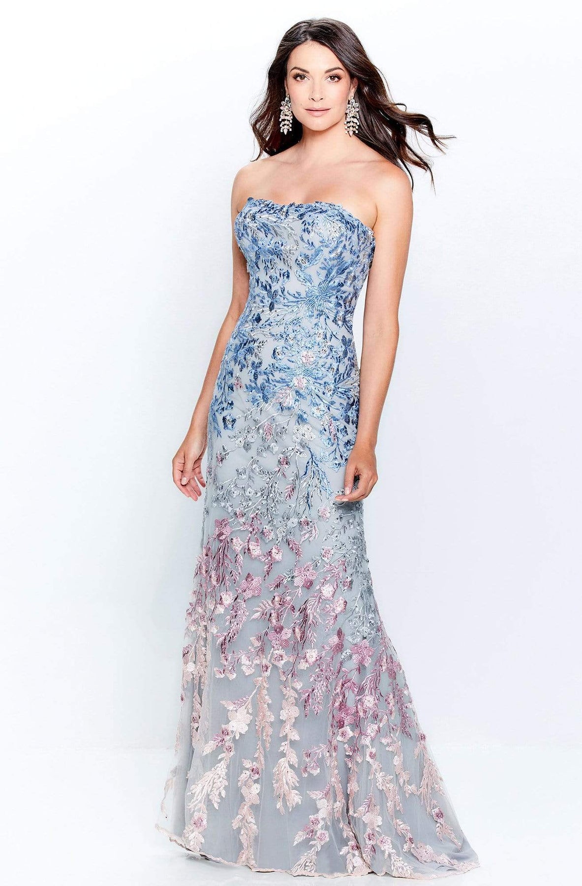 Montage by Mon Cheri - 120911 Embroidered Strapless Sheath Dress Prom Dresses