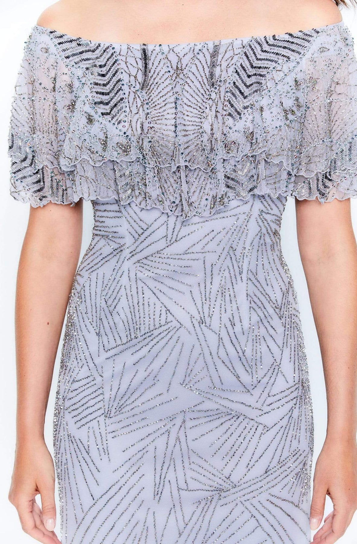 Montage by Mon Cheri - 120925 Ruffled Off-Shoulder Sheath Dress Mother of the Bride Dresses