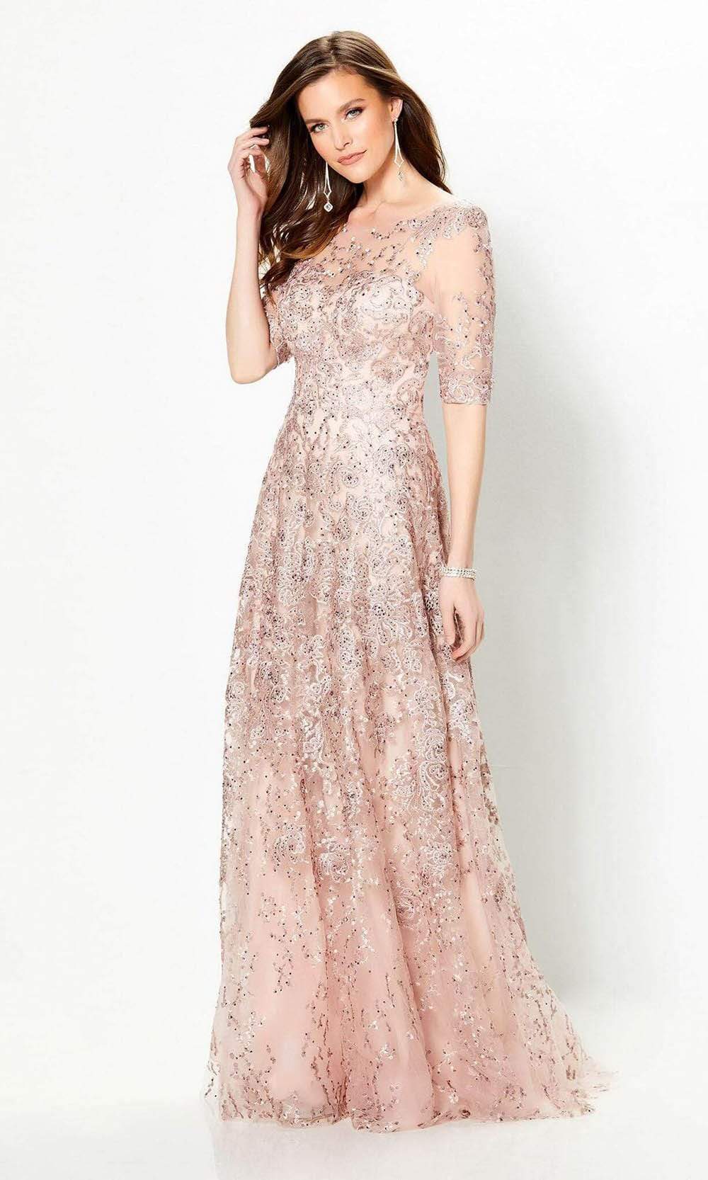 Montage by Mon Cheri - 219976 Embroidered Lace Illusion Bateau Dress Special Occasion Dress