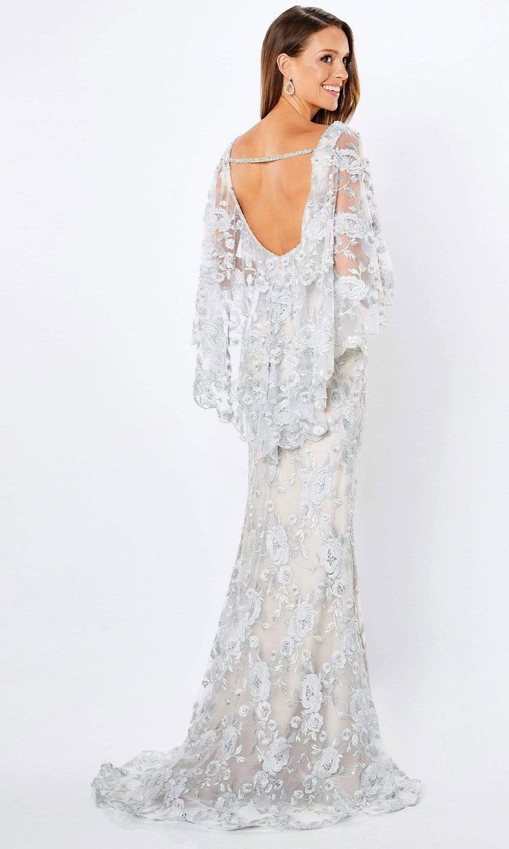 Montage by Mon Cheri - 221962 Scoop Back Embroidered Poncho Dress Mother of the Bride Dresses