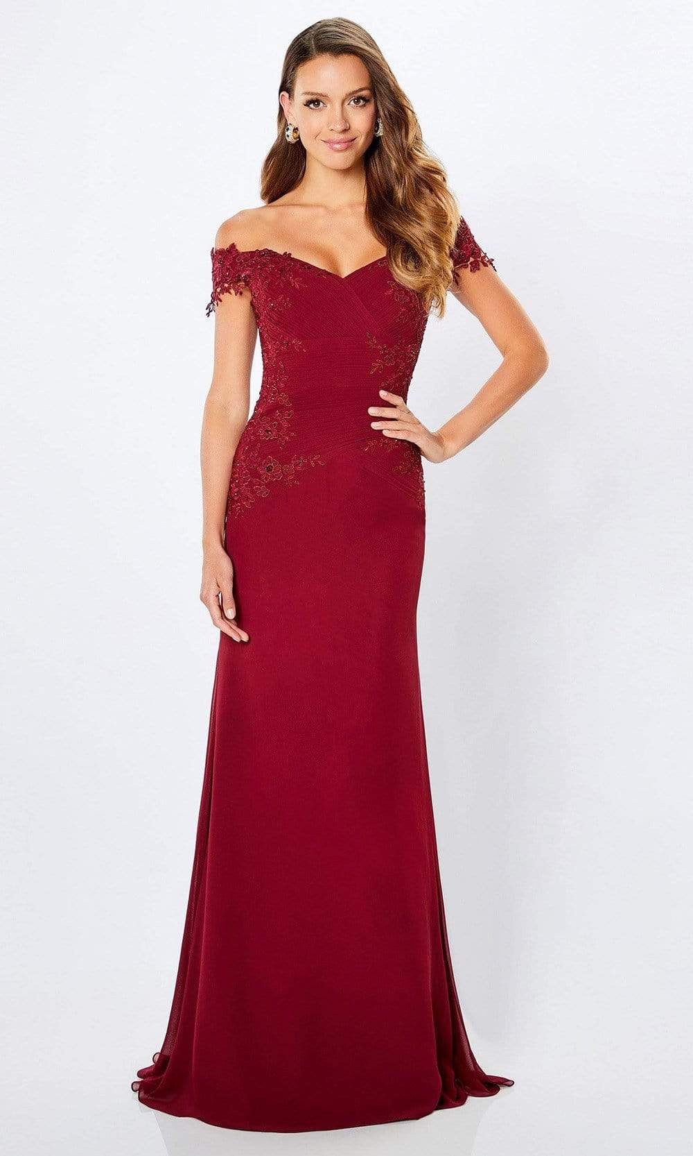 Montage by Mon Cheri - 221964 Empire Sheath Evening Dress Mother of the Bride Dresses 4 / Bordeaux