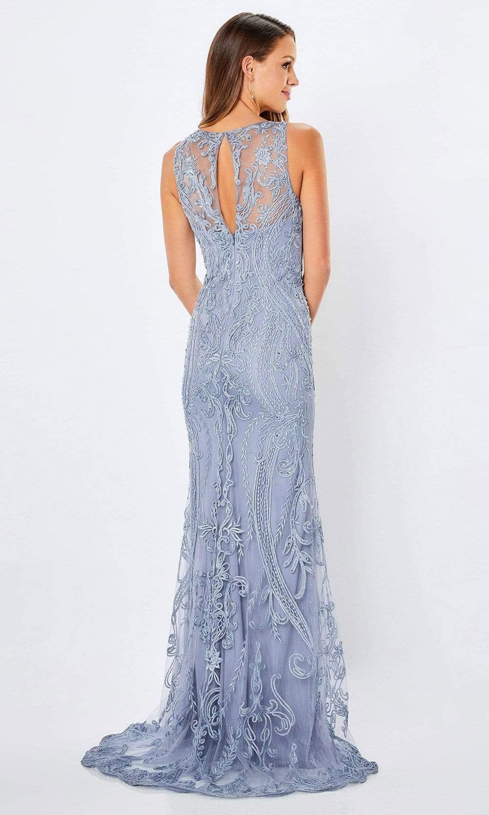 Montage by Mon Cheri - 221971 Jewel Neck Embroidered Sheath Gown Mother of the Bride Dresses