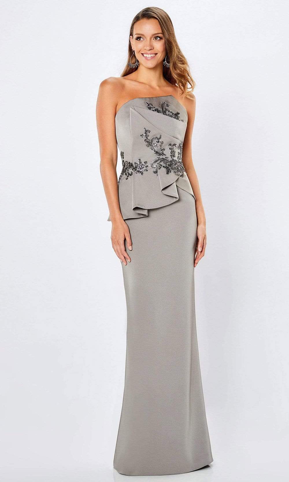 Montage by Mon Cheri - 221974 Strapless Column Evening Dress Evening Dresses 4 / Taupe