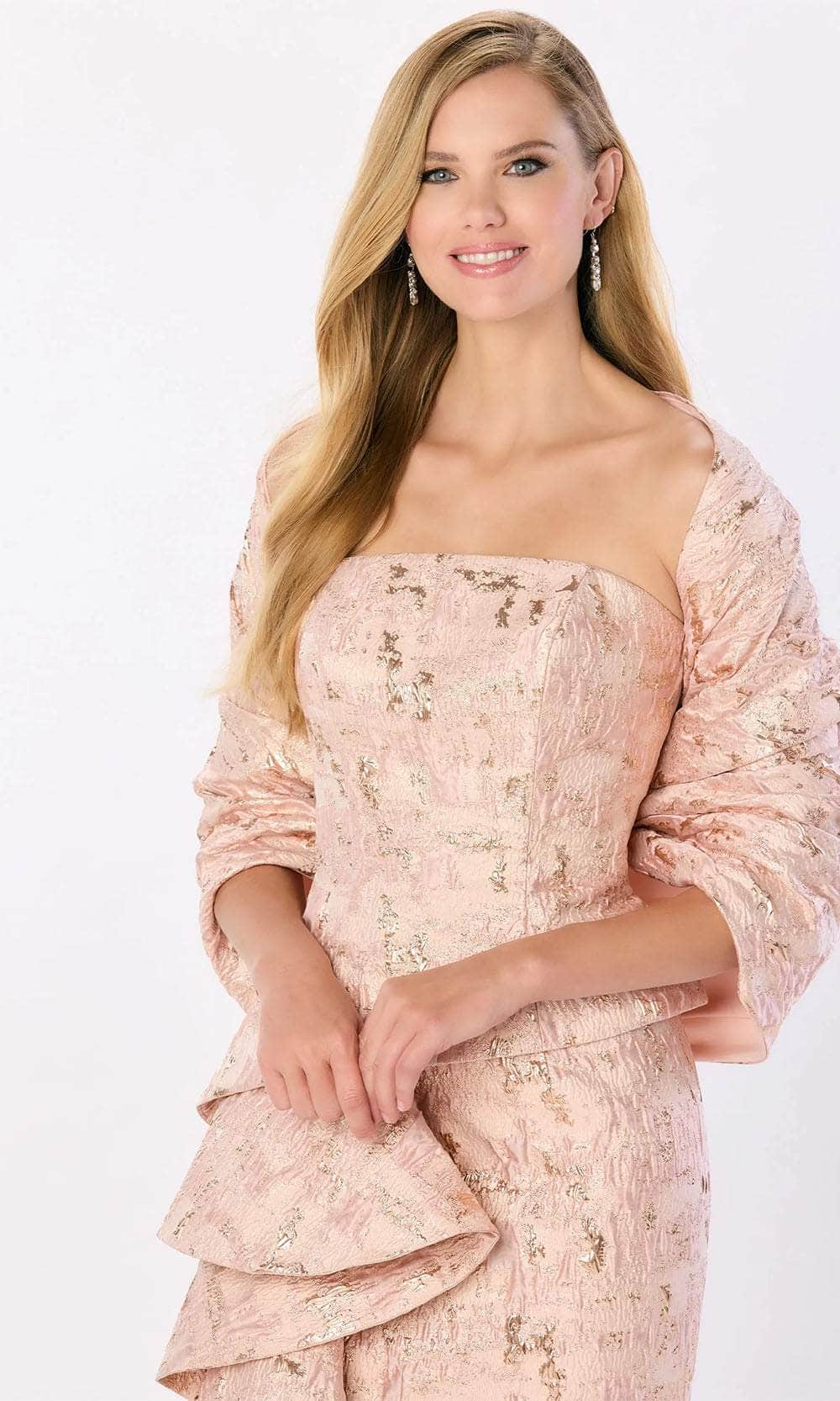 Montage by Mon Cheri M2225 - Ruffle Detailed Straight Neck Prom Gown Prom Dresses