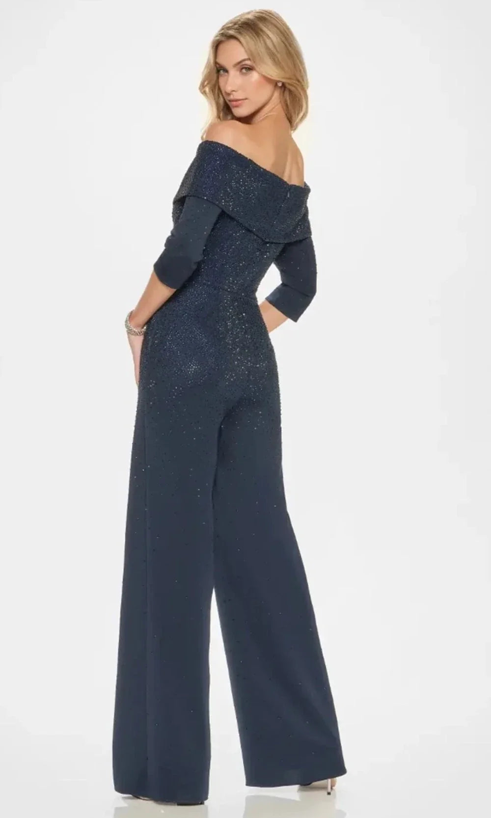 Montage by Mon Cheri M850 - Beaded Off-Shoulder Jumpsuit Special Occasion Dress