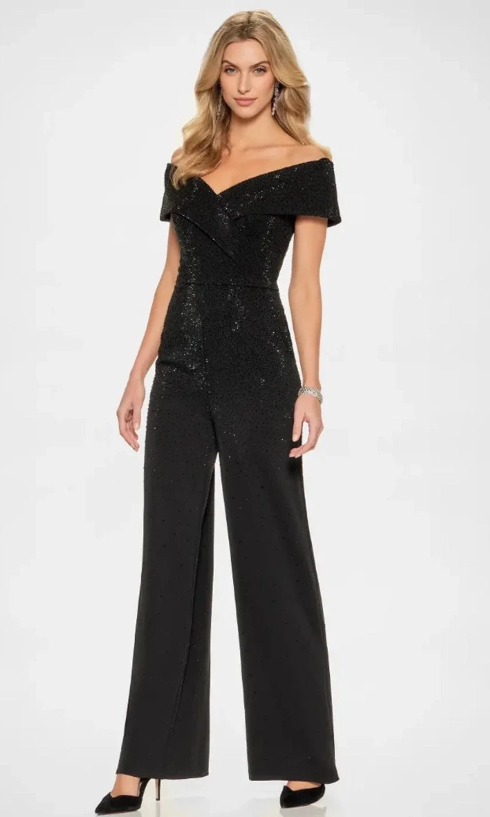 Montage by Mon Cheri M850 - Beaded Off-Shoulder Jumpsuit Special Occasion Dress