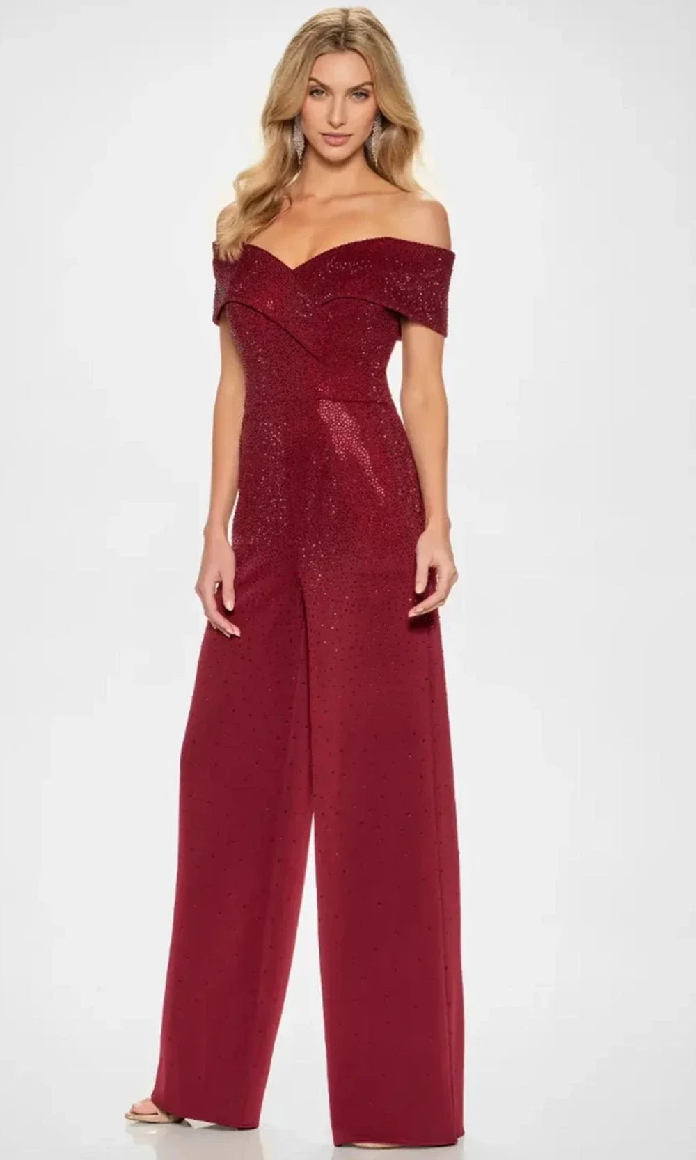 Montage by Mon Cheri M850 - Beaded Off-Shoulder Jumpsuit Special Occasion Dress