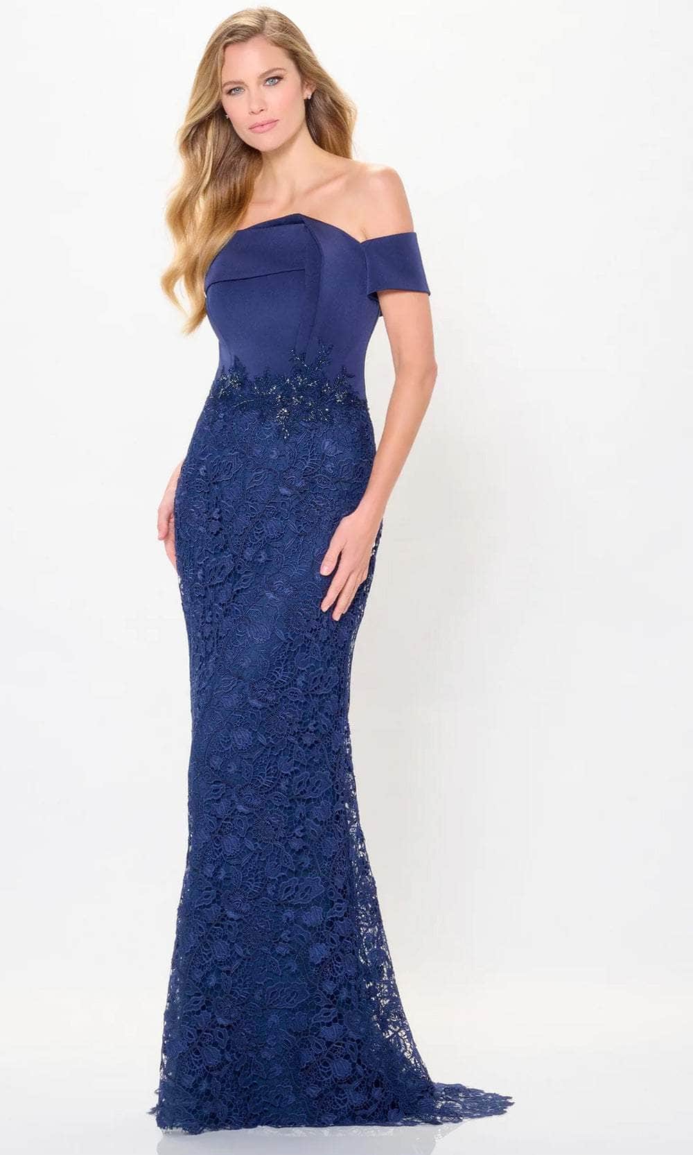 Montage By Mon Cheri M907 - Long Crepe, Venice Lace, Beading, Sequin , Stone Accents Mermaid Dress - Pleated Details, Floral Beaded, Midrise Back, Montage By Mon Cheri M907 - Long Crepe, Venice Lace, Beading, Sequin , Stone Accents Mermaid Dress - Pleated Details, Floral Beaded, Midrise Back,