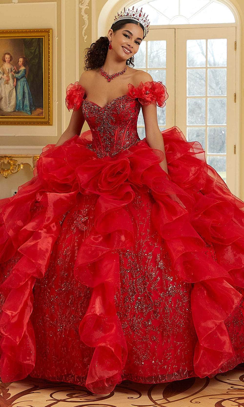 Mori Lee 34111 - Long Glitter Net/Organza Ballgown Dress