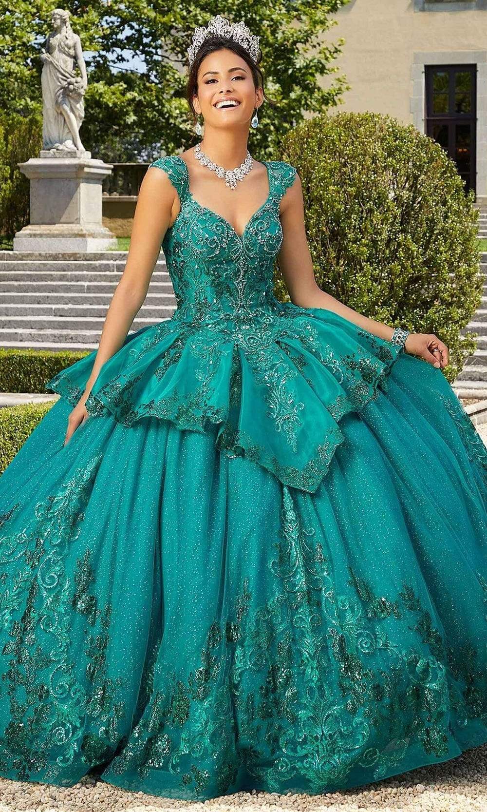 metallic peplum dress Metallic Band Peplum Faille and Organza Long Dress