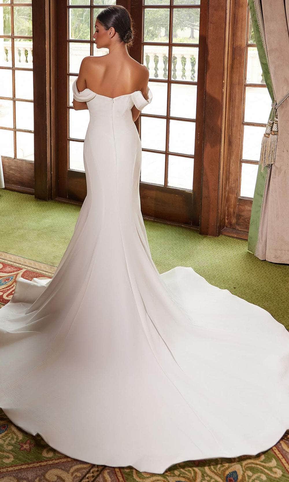 Nox Anabel JW1032 - Elegant Off-Shoulder Trumpet Gown Wedding Dresses