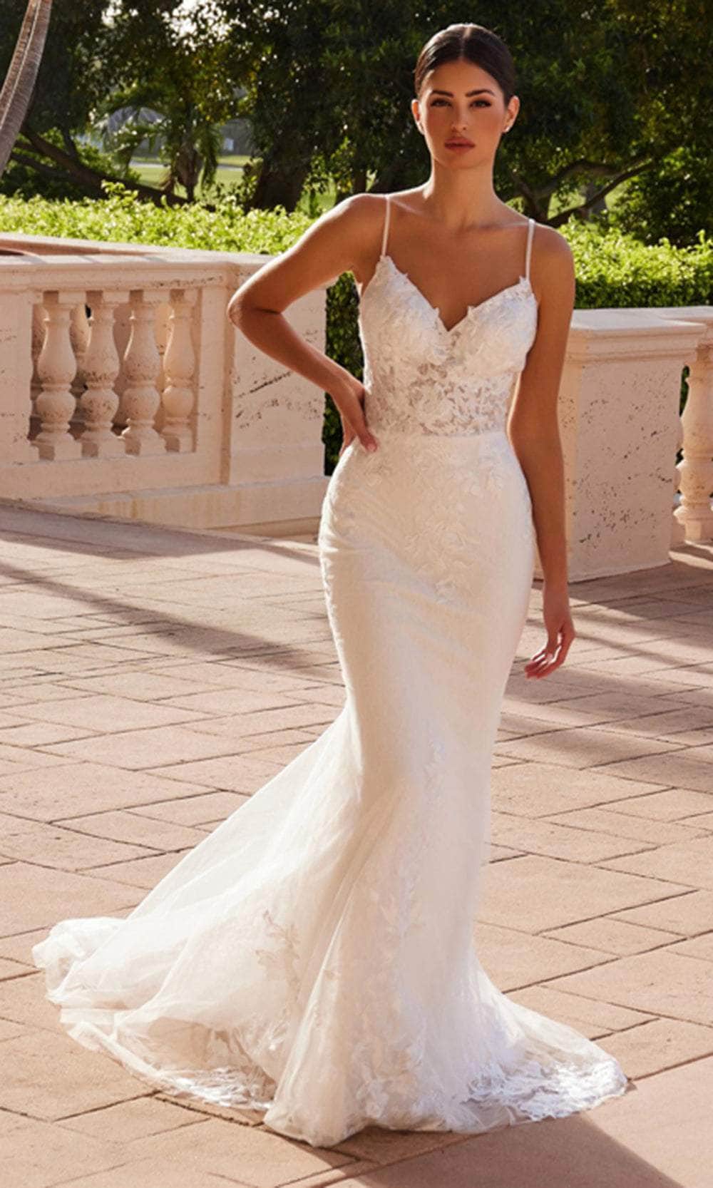 sheer lace bodice wedding dress CD CD961W