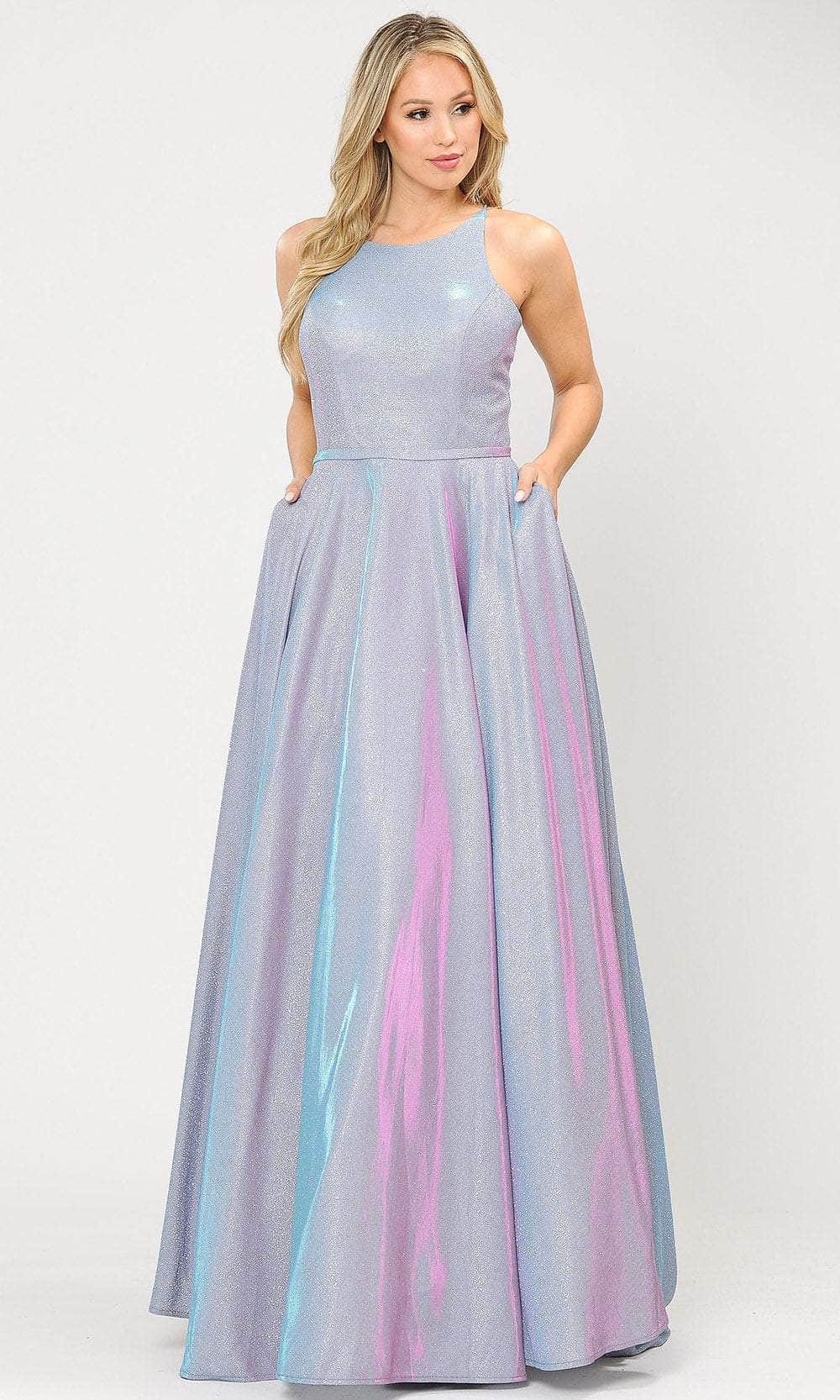 Poly USA 8436 Long A-line Glitter Dress with Corset Back | FormalDressShops Lavender / M Poly USA 8436 Long A-line Glitter Dress with Corset Back | FormalDressShops Lavender / M