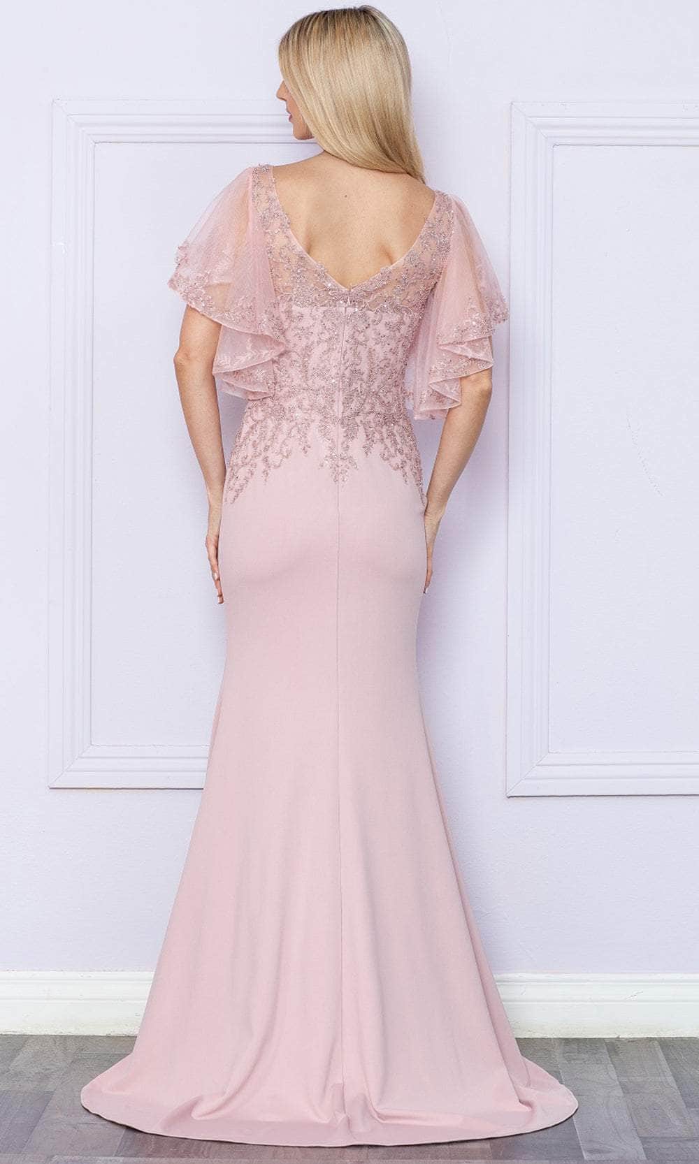 Poly USA 9318 - Flutter Sleeve Embroidered Gown Mother of the Bride Dresses