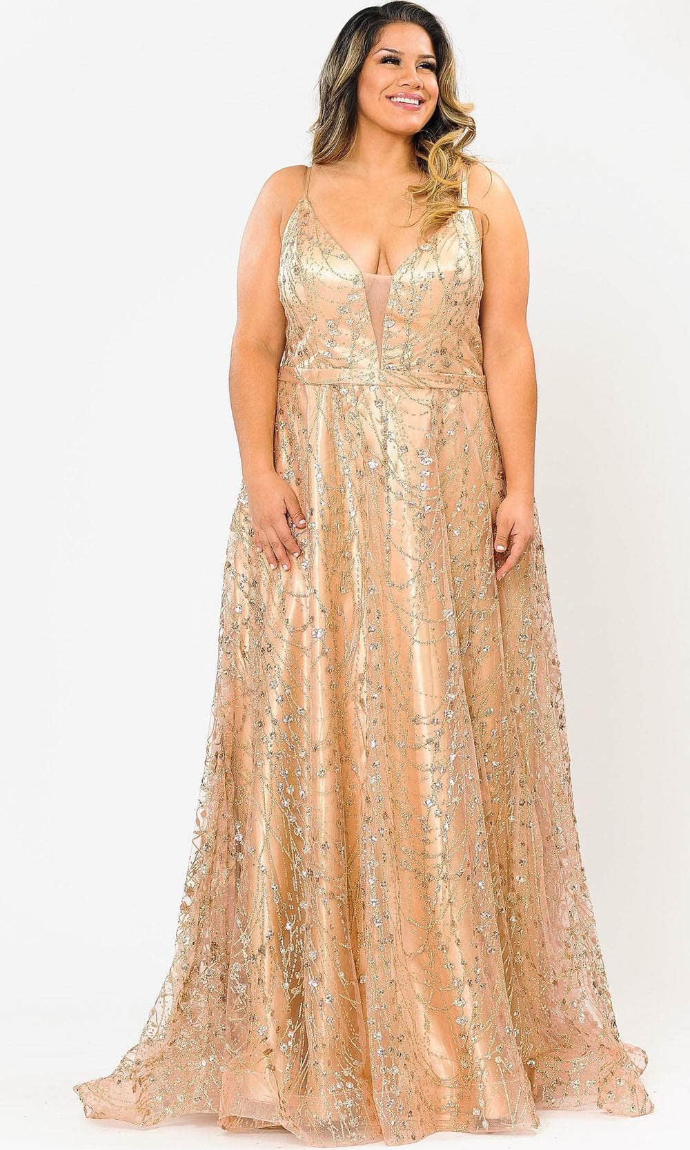 Poly USA W1004 - Sleeveless Plunging V-neck Formal Gown Prom Dresses