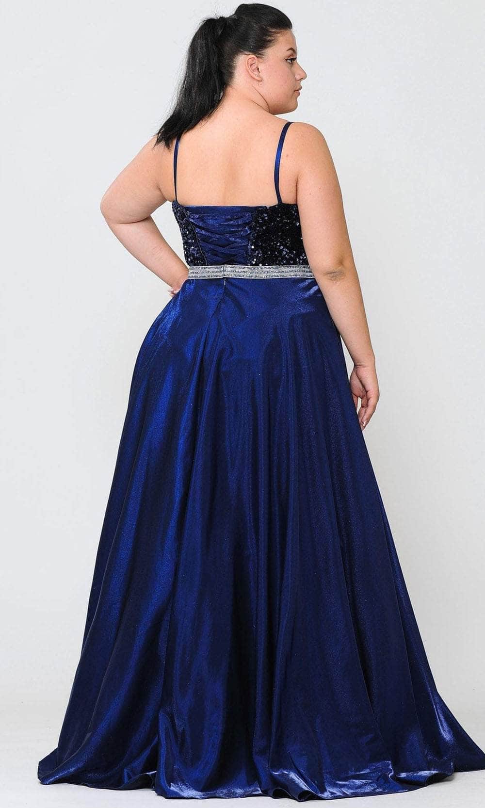 Poly USA W1018 - Sequin Scoop Neck Evening Gown Prom Dresses