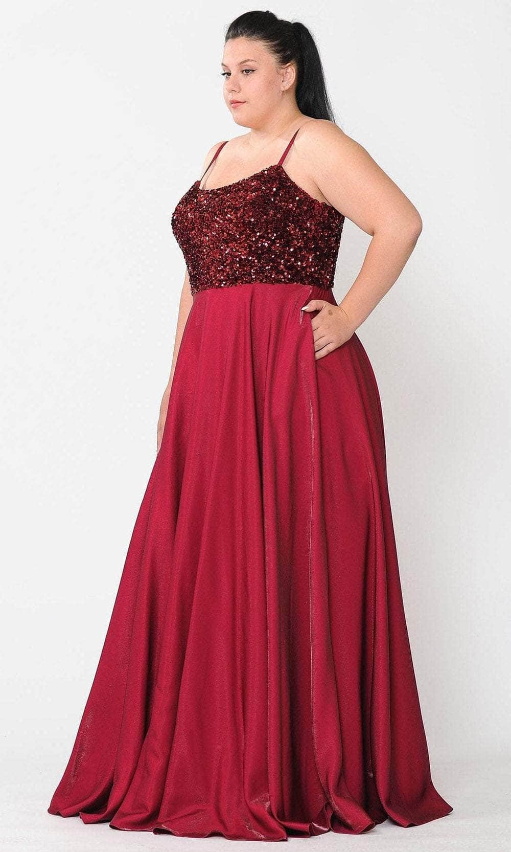 Poly USA W1018 - Sequin Scoop Neck Evening Gown Prom Dresses