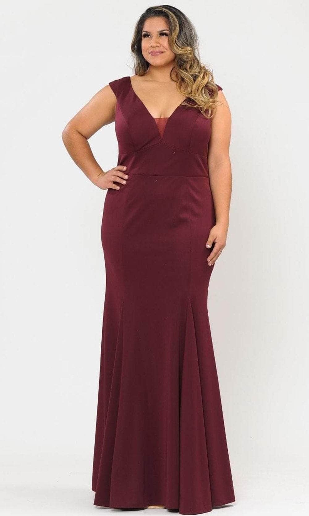 Poly USA W1022 - Sleeveless Plunging V-Neck Formal Dress Evening Dresses