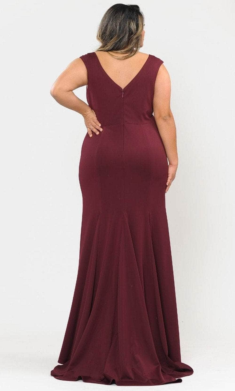 Poly USA W1022 - Sleeveless Plunging V-Neck Formal Dress Evening Dresses