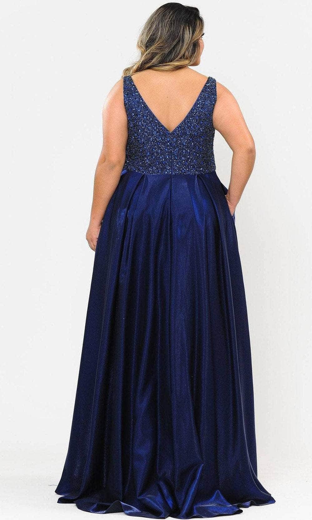 Poly USA W1066 - Beaded Bodice A-Line Evening Gown Special Occasion Dress