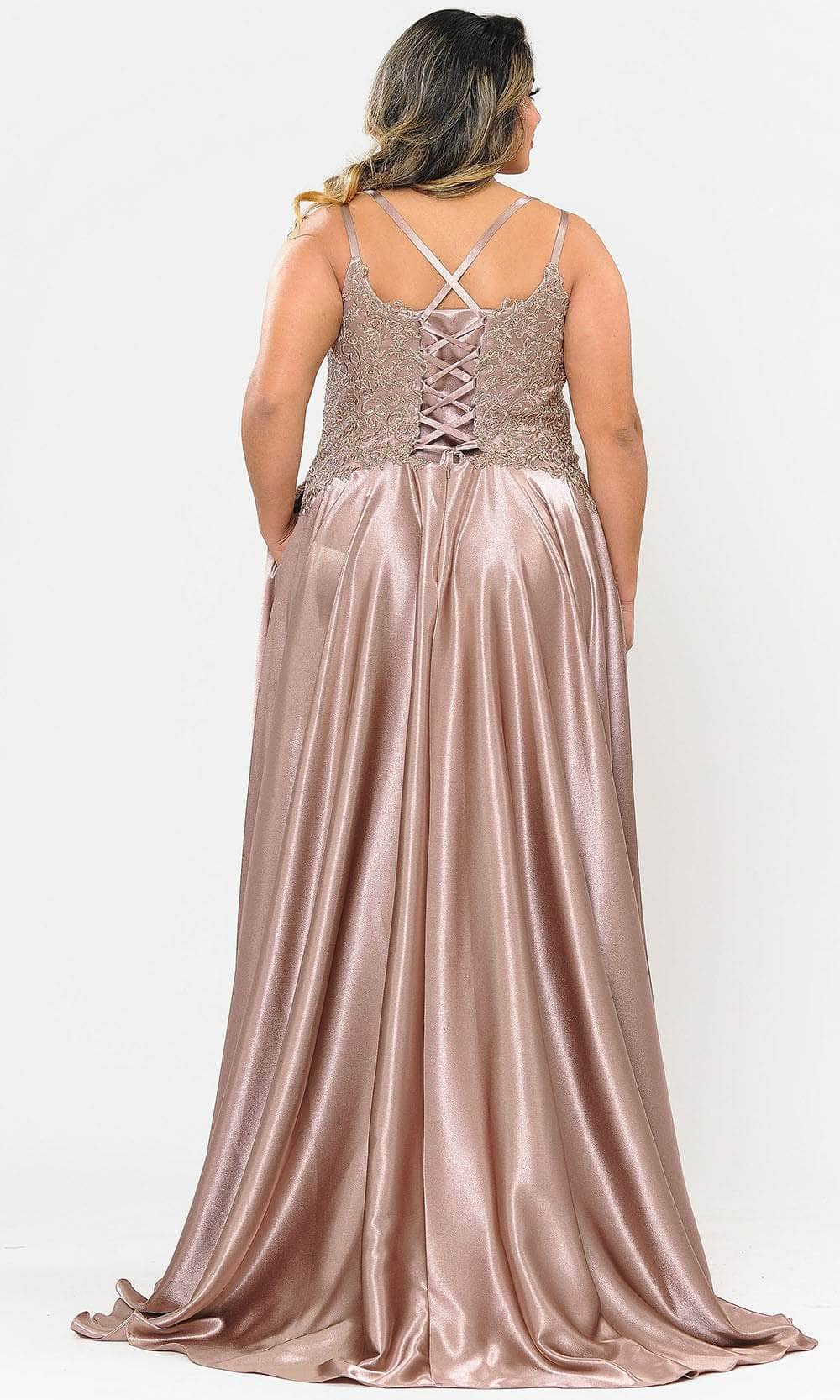 Poly USA W1094 - Sleeveless Straight Across Neck Long Gown Prom Dresses