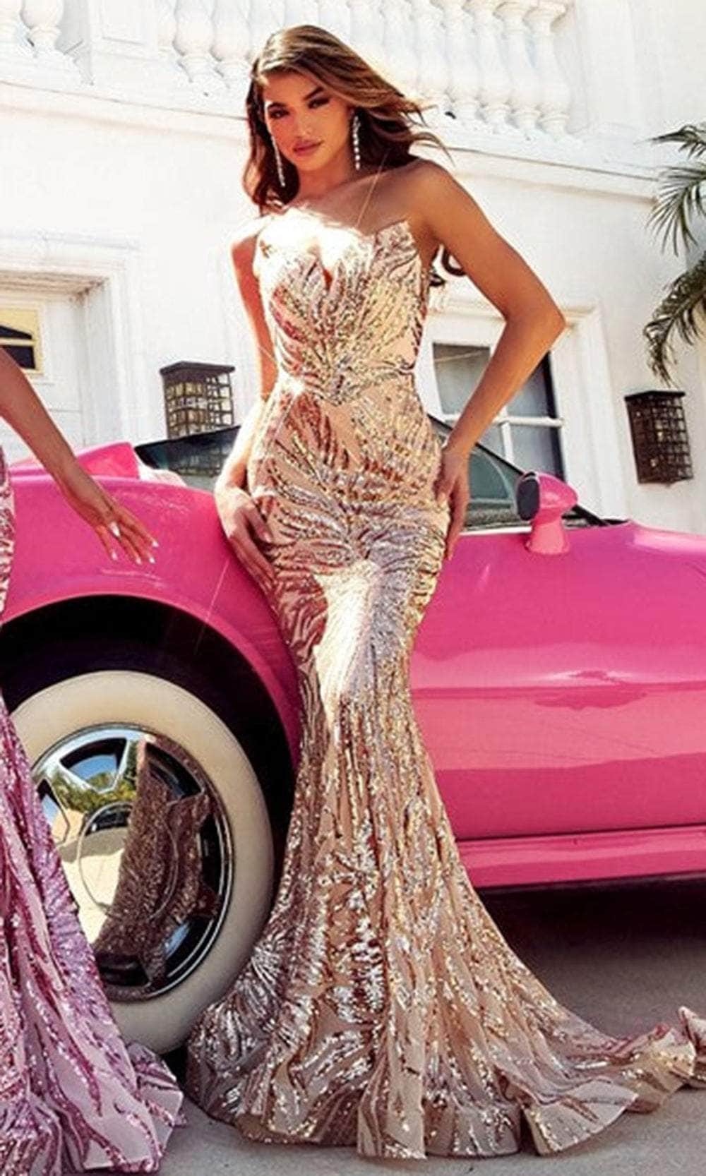 Portia and Scarlett PS22538 - Sequin Motif Mermaid Evening Dress Evening Dresses