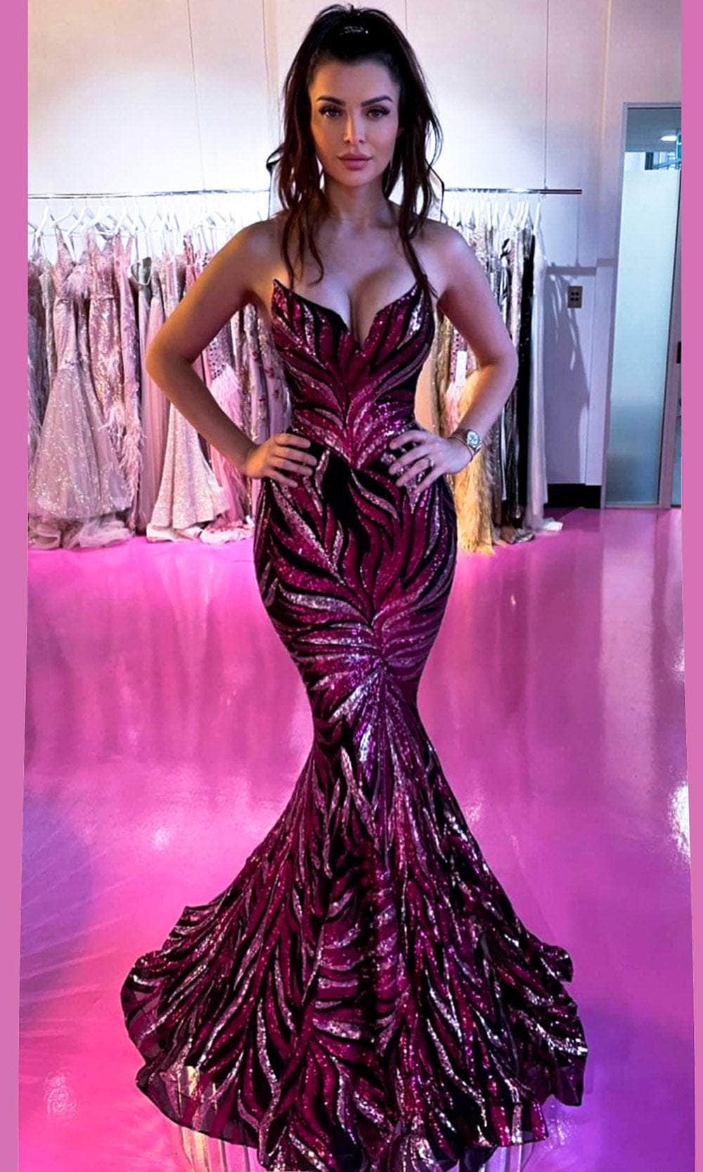 Portia and Scarlett PS22538 - Sequin Motif Mermaid Evening Dress Evening Dresses