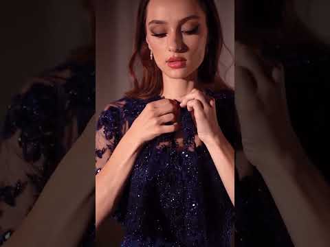 Ladivine CDS503 - Embellished Cape Evening Gown