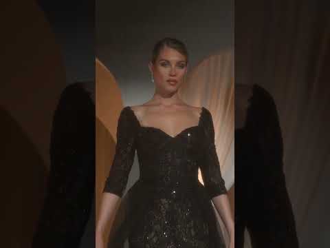 Ladivine CK2401 - Quarter Sleeve A-Line Evening Gown