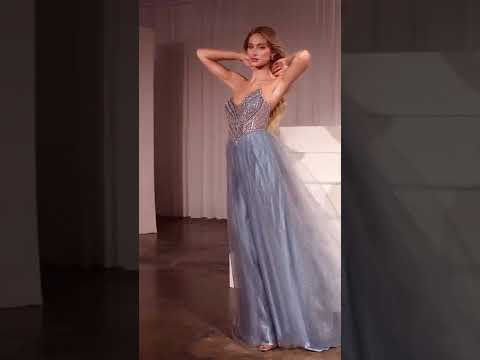 Ladivine CC415 - Beaded Bodice Long Gown