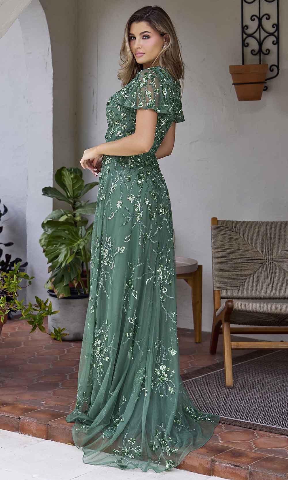 Primavera Couture 12193 - V-Neck Sequin Beaded Evening Gown Evening Dresses