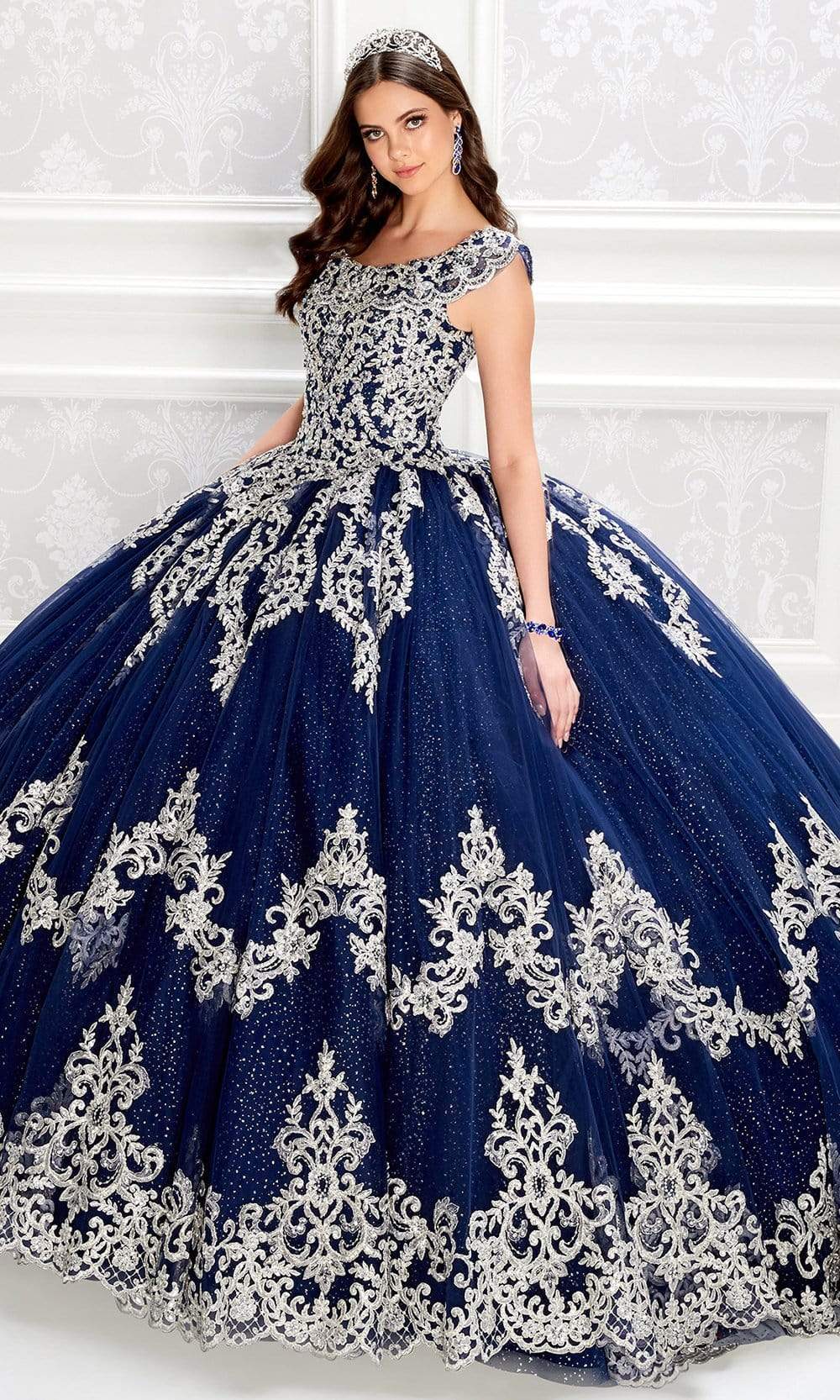 silver and blue quinceanera dresses Vizcaya Quinceanera 34112