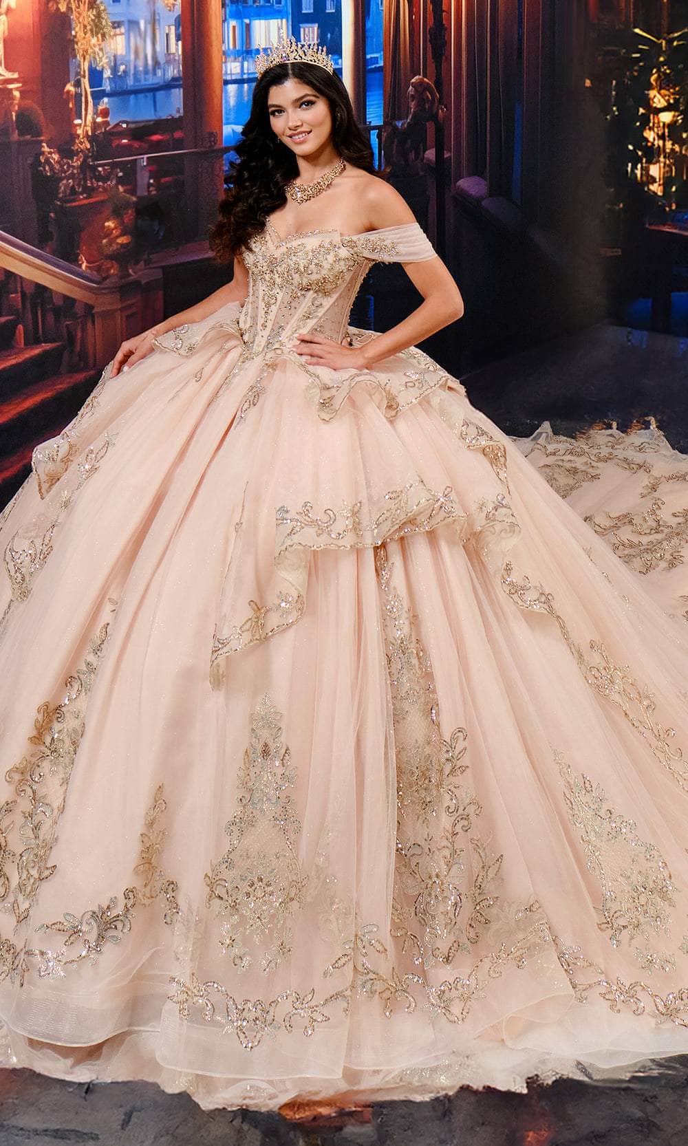 Princesa by Ariana Vara PR30193 - Cascading Ruffle Skirt Ball Gown Quinceanera Dresses